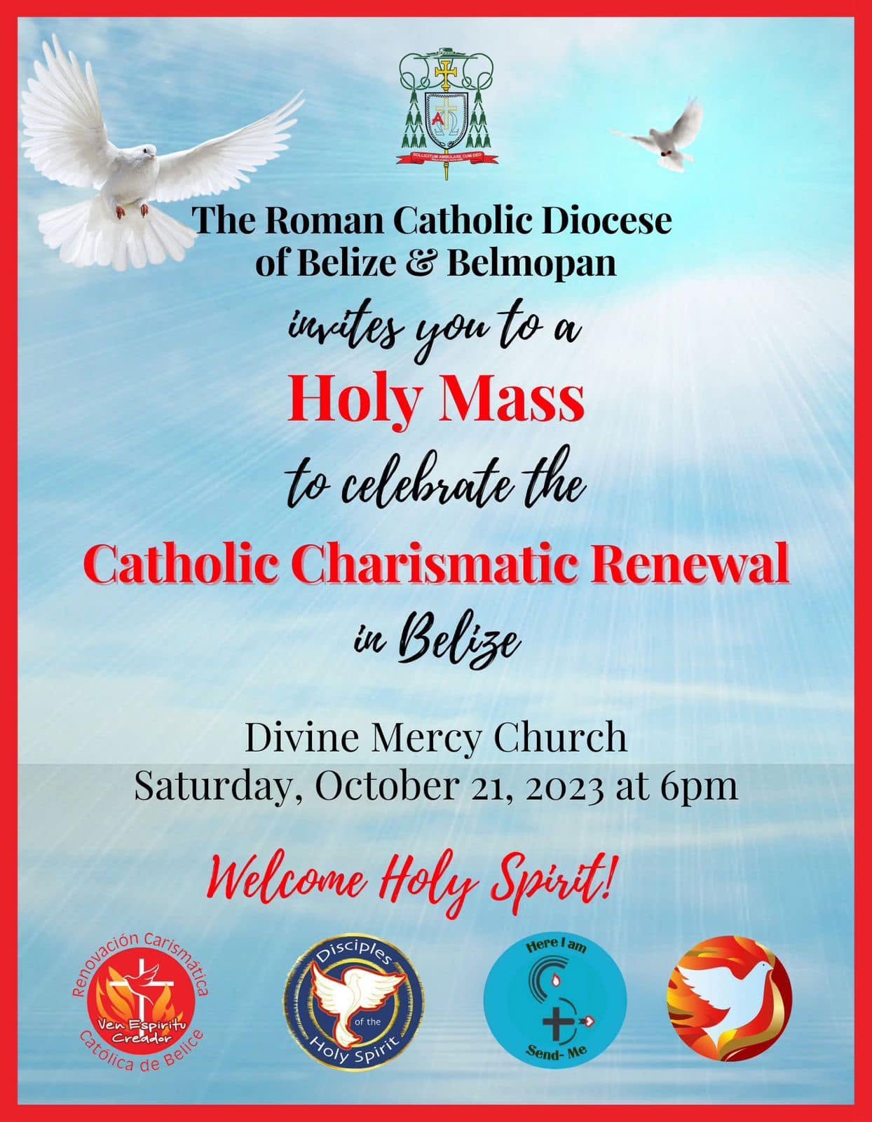 Past Charismatic Mass flyer: October 21, 2023 · Divine Mercy Church