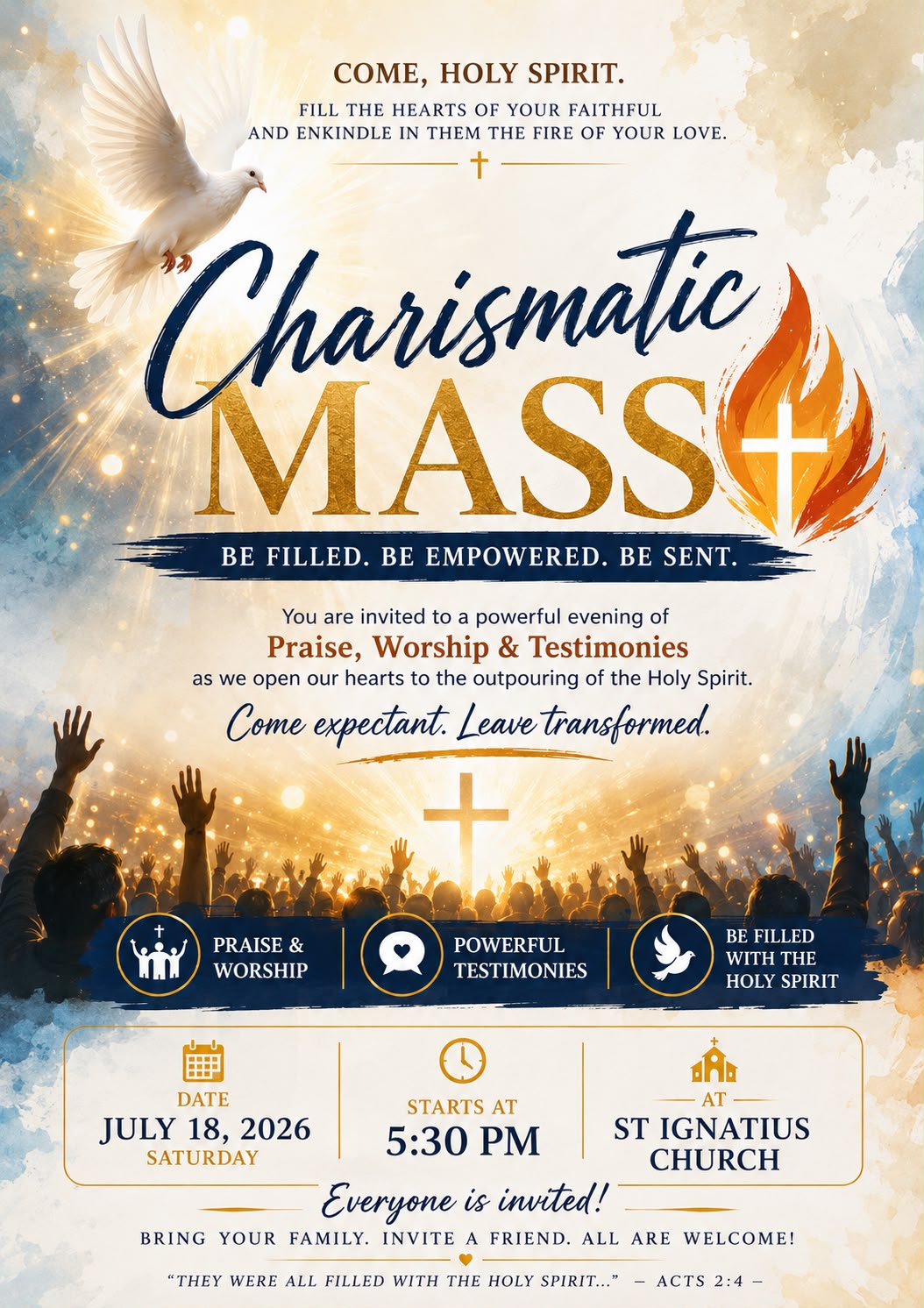 Past Charismatic Mass flyer: July 18, 2026