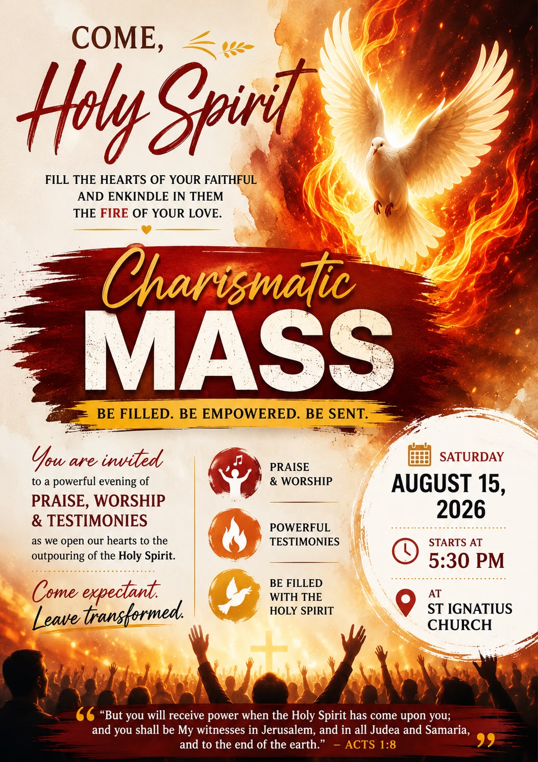 Past Charismatic Mass flyer: August 15, 2026