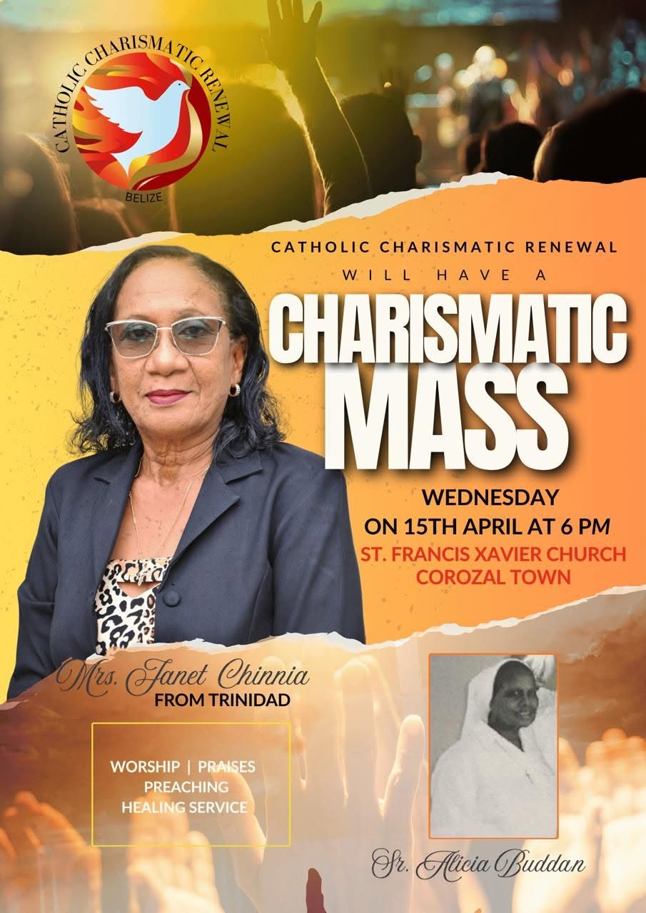 Past Charismatic Mass flyer: April 15, 2026 · Corozal